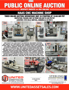 PUBLIC ONLINE AUCTION HAAS CNC MACHINE SHOP